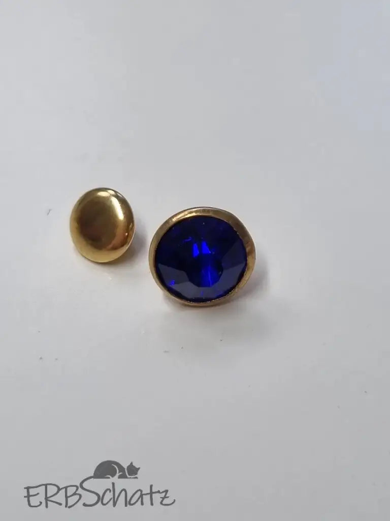 Nieten Gold mit Strassstein Farbauswahl 8x4 mm Lila