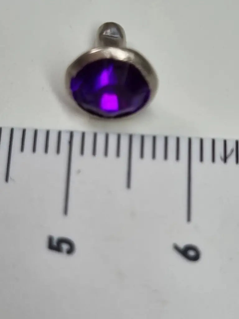 Nieten Silber mit Strassstein Blau/Lila 8x4 mm Blau