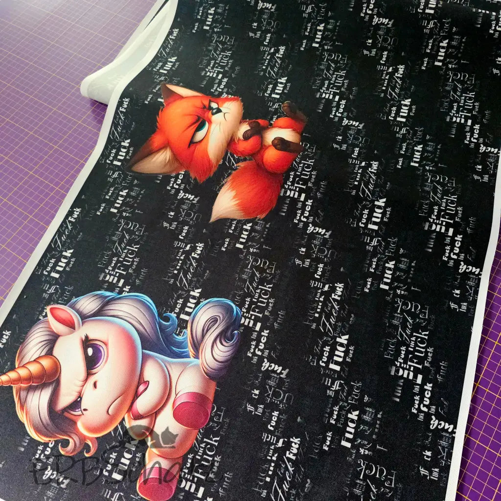 Oxford Kombi Panel | 50 x 153 cm | Grumpy Unicorn & Fox