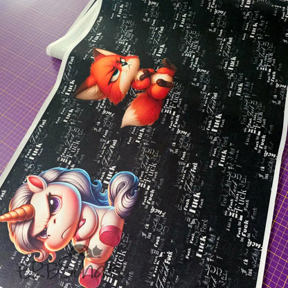 Oxford Kombi Panel | 50 x 153 cm | Grumpy Unicorn & Fox