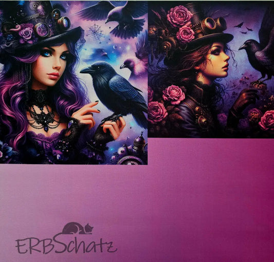 Oxford Kombi Panel | 50 x 153 cm | Steampunk Raven Girls