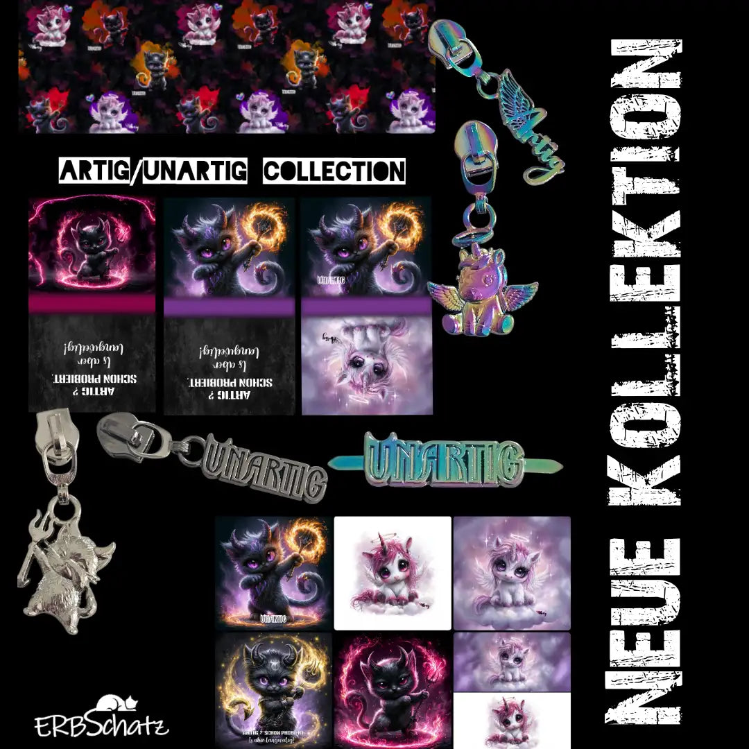 Schimmernder geflügelter Einhorn-Schlüsselanhänger mit metallischer Oberfläche und regenbogenfarbenen Akzenten.