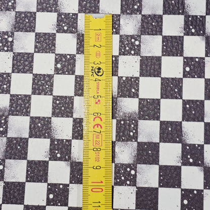 Kunstleder Grunge Schachbrett 50 x 140 cm