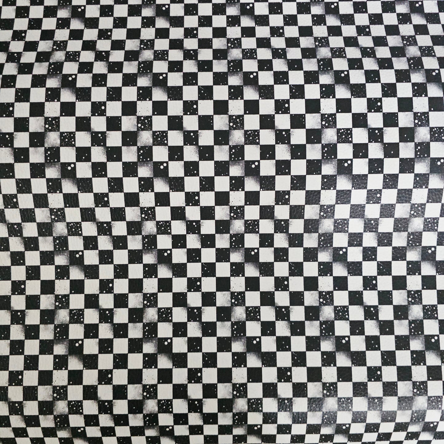 Kunstleder Grunge Schachbrett 50 x 140 cm