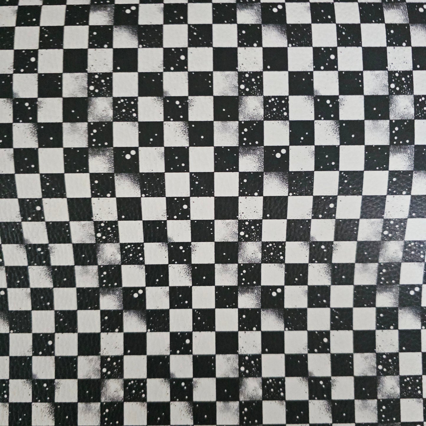 Kunstleder Grunge Schachbrett 50 x 140 cm