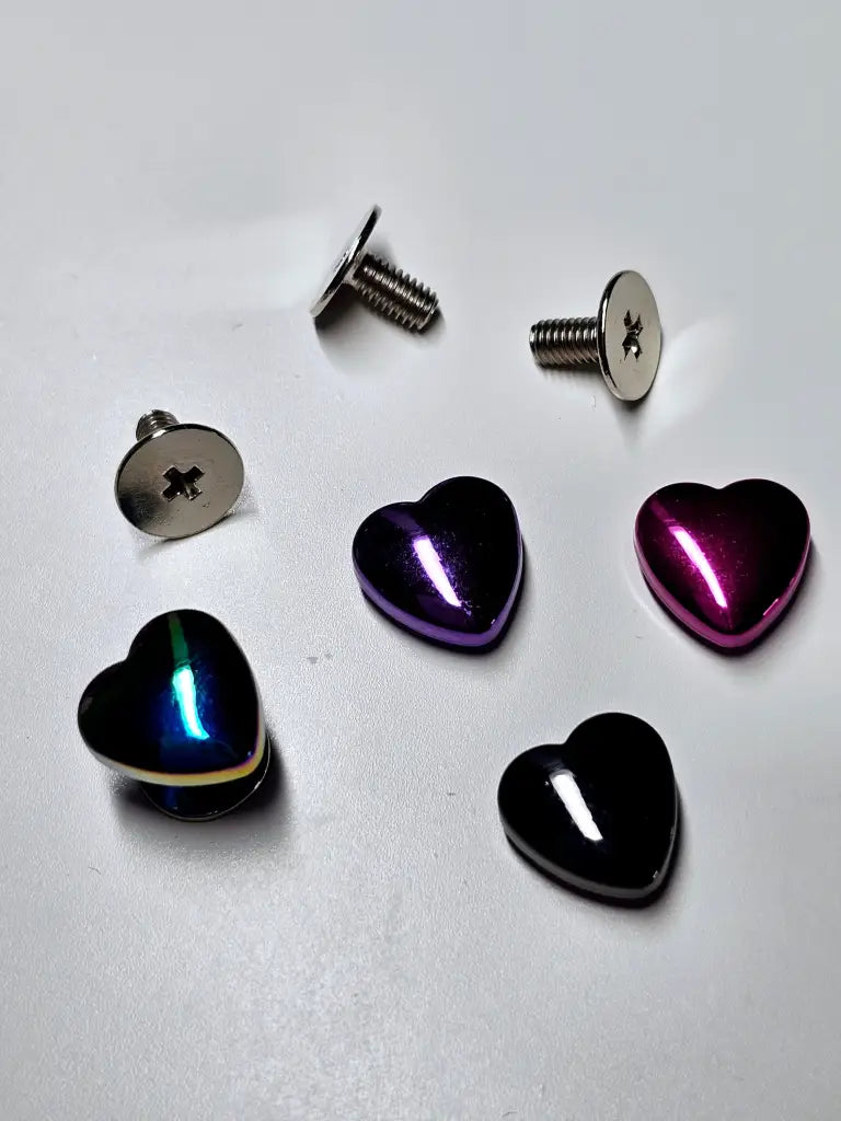 Schraubnieten Herz 10mm Silber