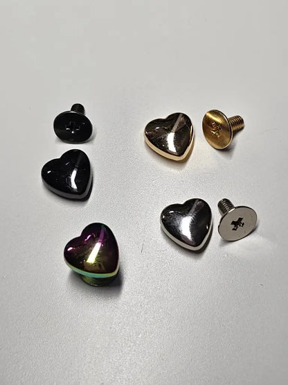 Schraubnieten Herz 10mm Silber