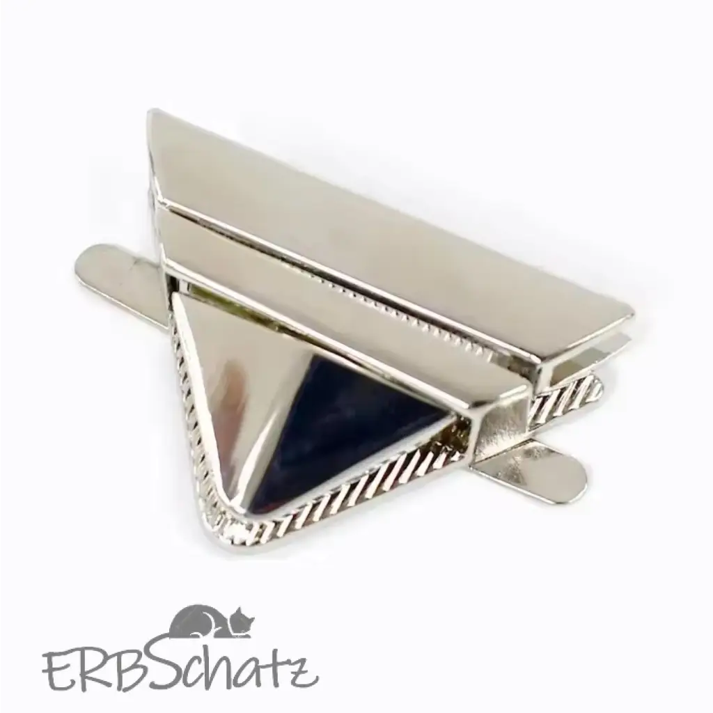 Taschen Steckverschluss Dreieck - Silber
