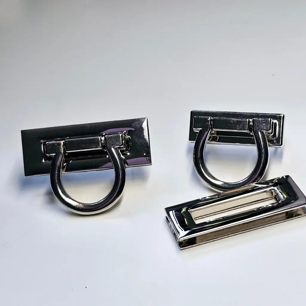 Taschenschloss Klappverschluss 17x45mm Silber
