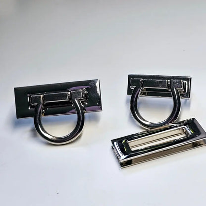 Taschenschloss Klappverschluss 17x45mm Silber