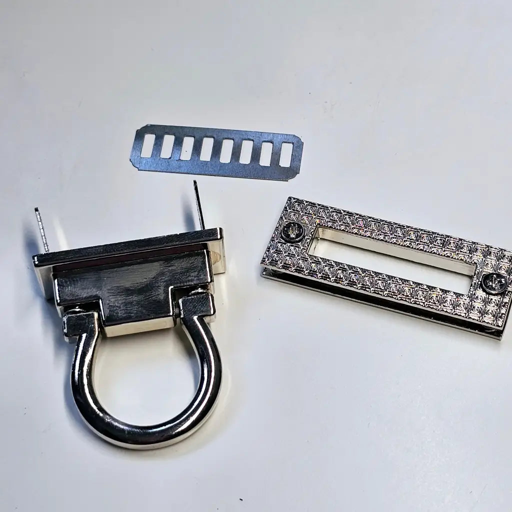 Taschenschloss Klappverschluss 17x45mm Silber