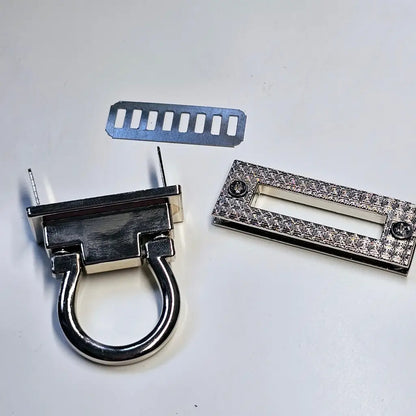 Taschenschloss Klappverschluss 17x45mm Silber
