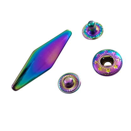 Taschenverschlüsse Druckknopf Rautenform Rainbow