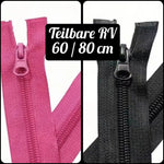 Teilbare Reißverschlüsse Black / Pink | 60 cm | 80
