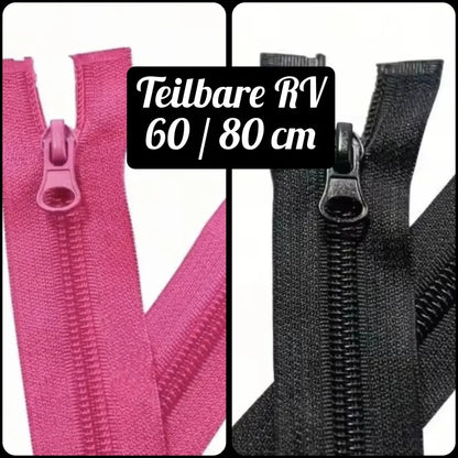 Teilbare Reißverschlüsse Black / Pink | 60 cm | 80
