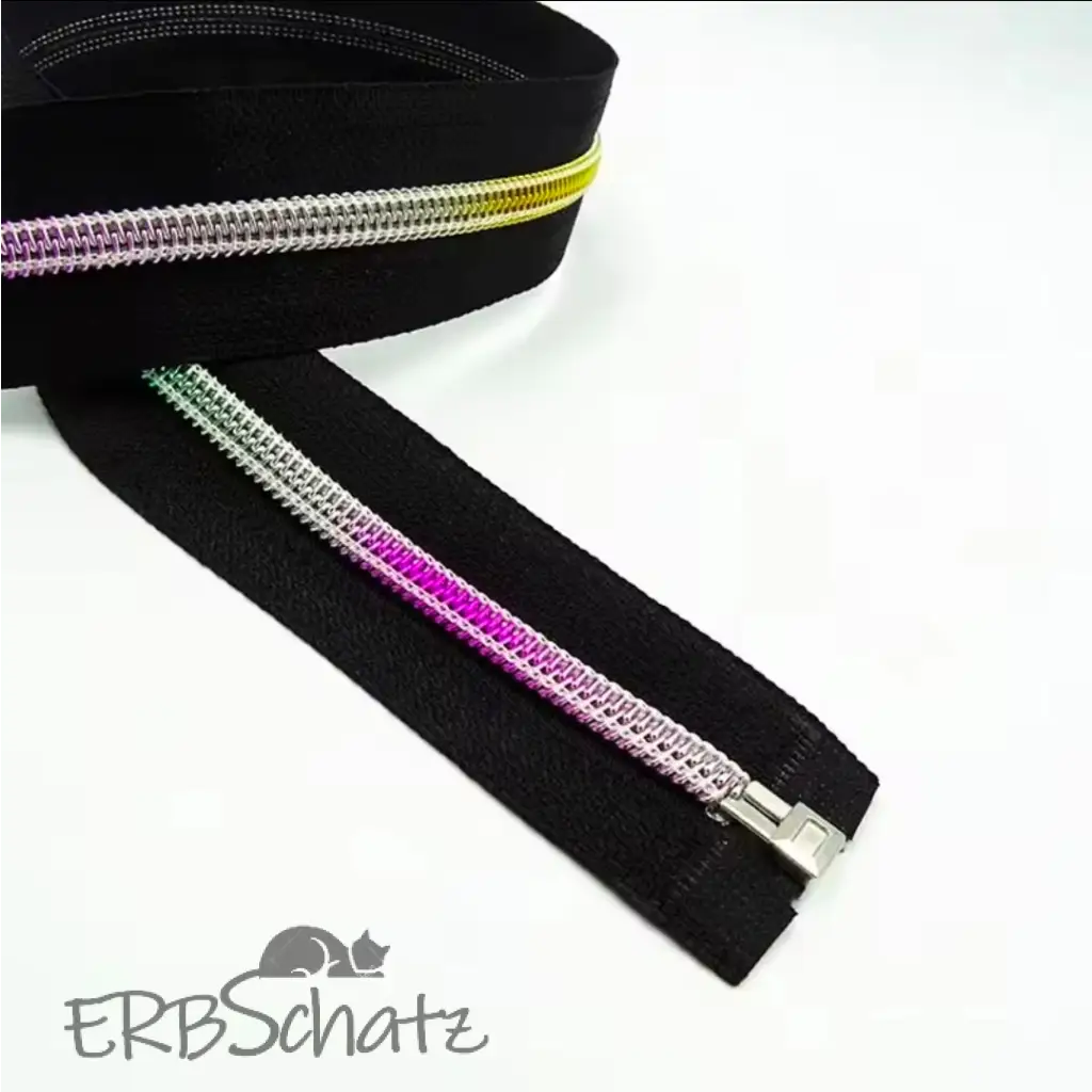 Teilbare Reißverschlüsse Black Rainbow | 80 cm - Black