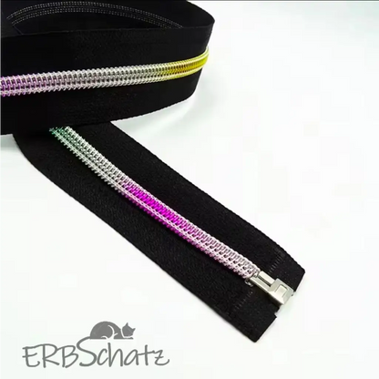 Teilbare Reißverschlüsse Black Rainbow | 80 cm - Black