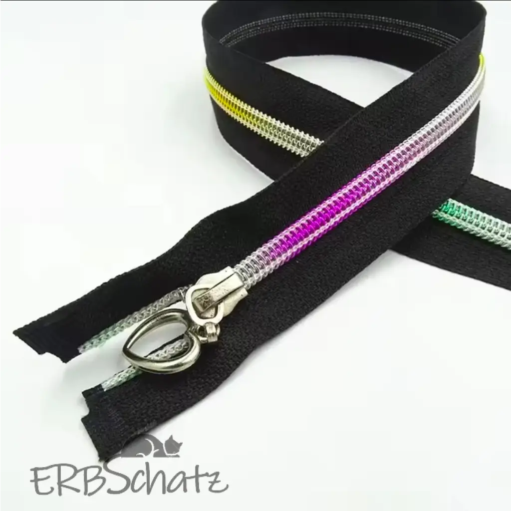 Teilbare Reißverschlüsse Black Rainbow | 80 cm - Black