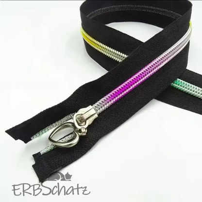 Teilbare Reißverschlüsse Black Rainbow | 80 cm - Black