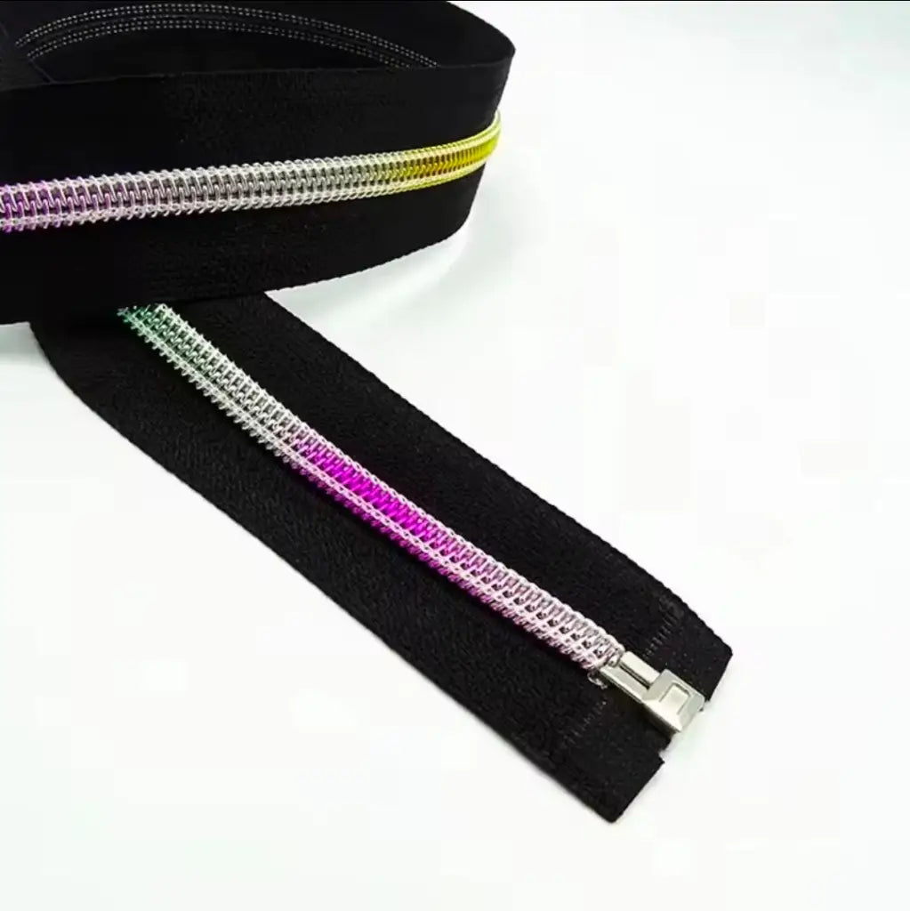 Teilbare Reißverschlüsse Black Rainbow | 80 cm