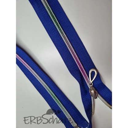 Teilbare Reißverschlüsse Farbauswahl - 60 cm - Azurblau