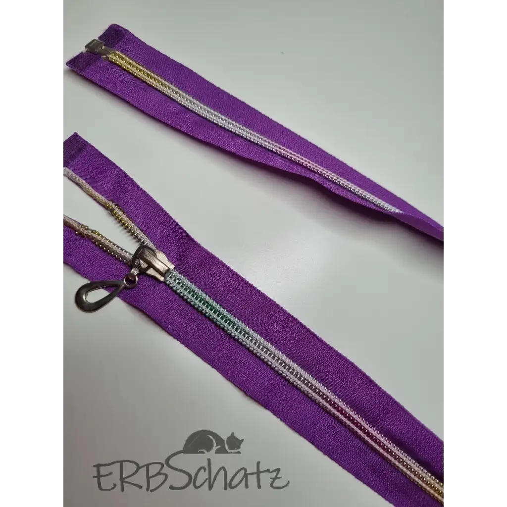 Teilbare Reißverschlüsse Farbauswahl - 60 cm - Purple