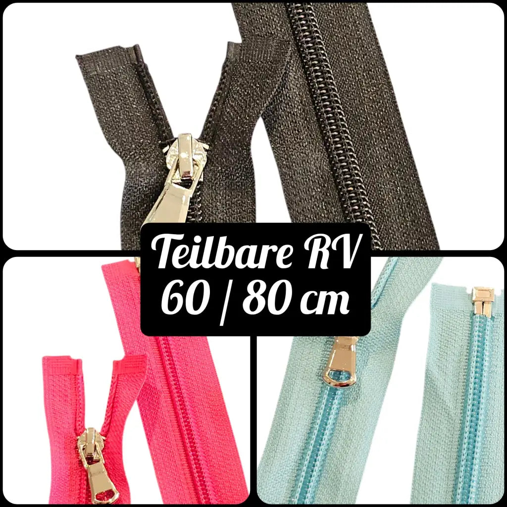 Teilbare Reißverschlüsse Silber Zip | 60 cm | 80