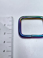 Vierkant-Ringe Farbauswahl für 25mm Gurtband Rainbow