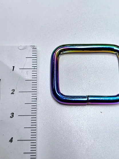 Vierkant-Ringe Farbauswahl für 25mm Gurtband Rainbow