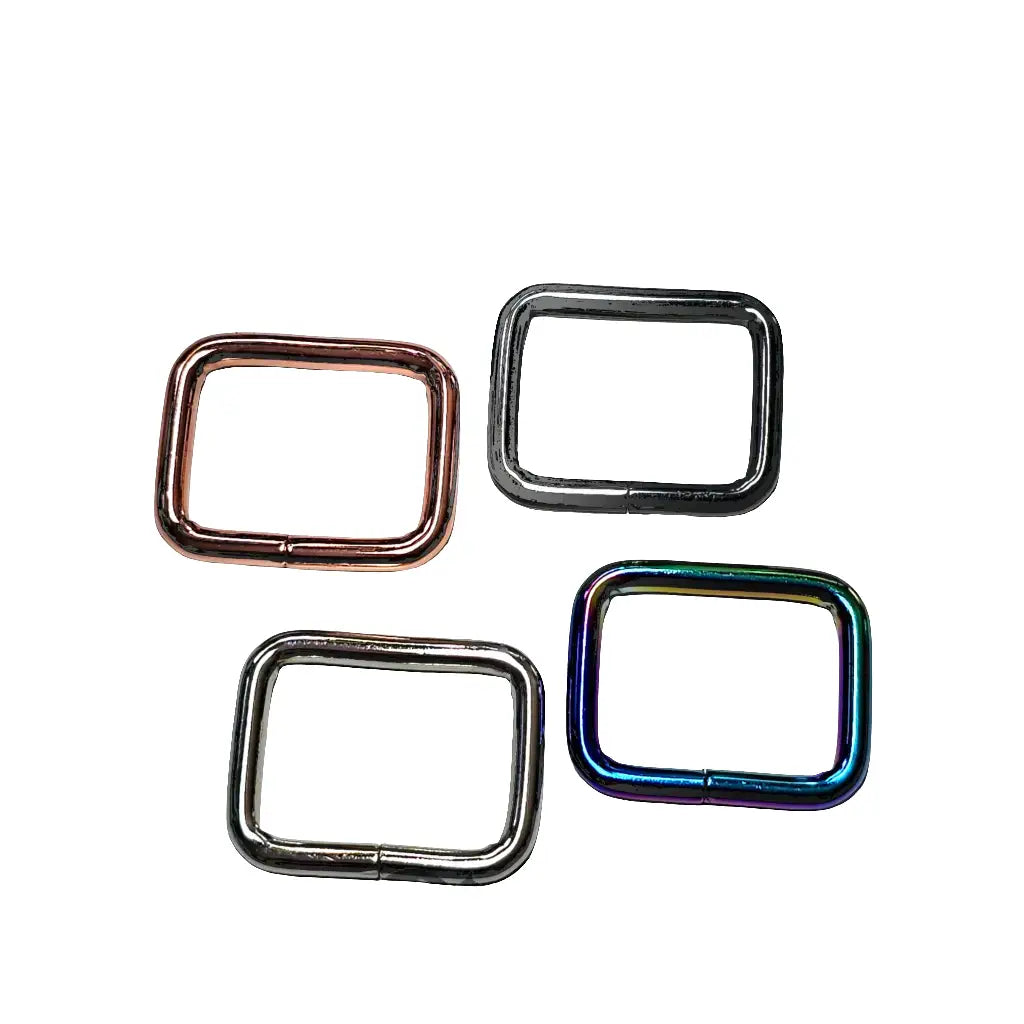 Vierkant-Ringe Farbauswahl für 25mm Gurtband Rainbow