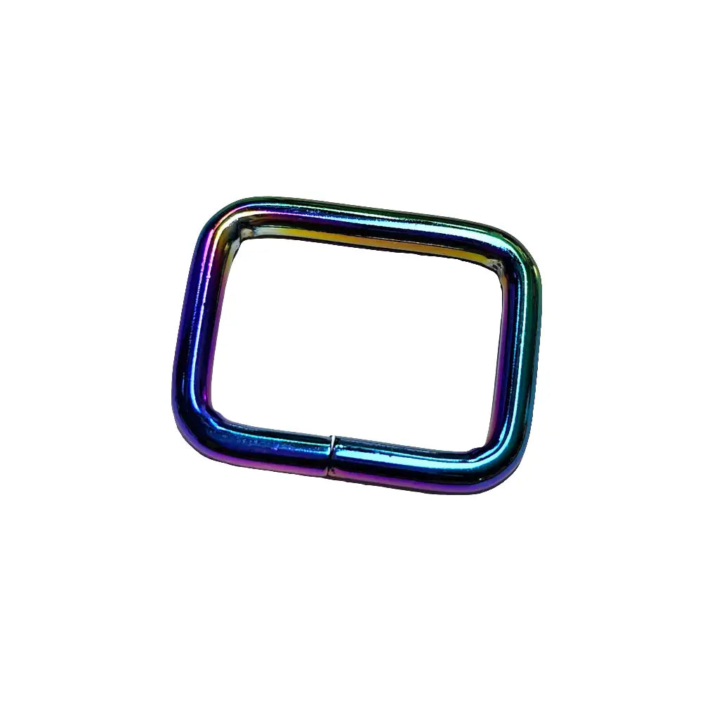 Vierkant-Ringe Farbauswahl für 25mm Gurtband Rainbow