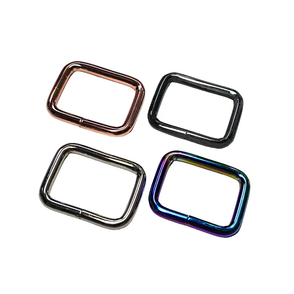 Vierkant-Ringe Farbauswahl für 25mm Gurtband Rainbow