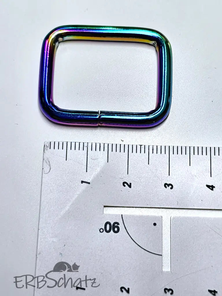 Vierkant-Ringe Farbauswahl für 25mm Gurtband Rainbow
