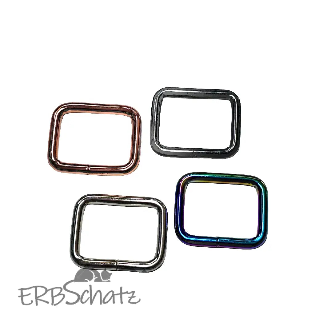 Vierkant-Ringe Farbauswahl für 25mm Gurtband Rainbow