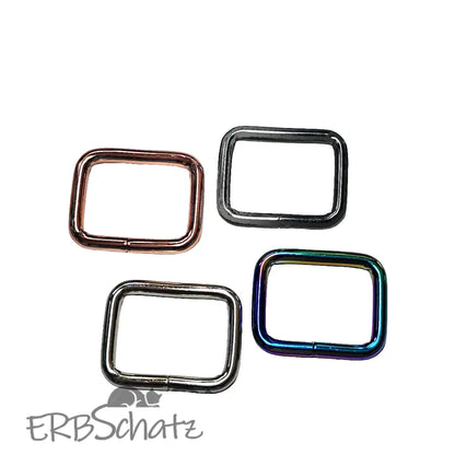 Vierkant-Ringe Farbauswahl für 25mm Gurtband Rainbow
