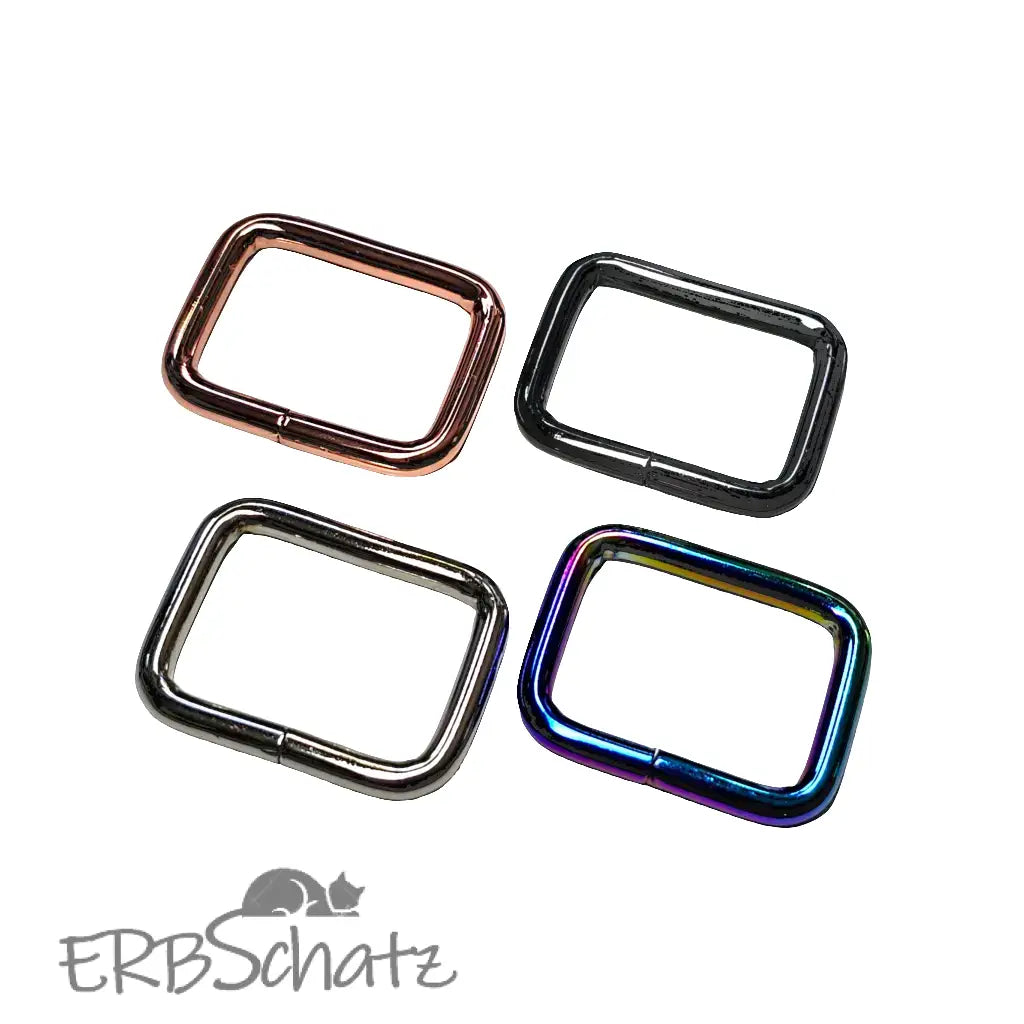 Vierkant-Ringe Farbauswahl für 25mm Gurtband Rainbow