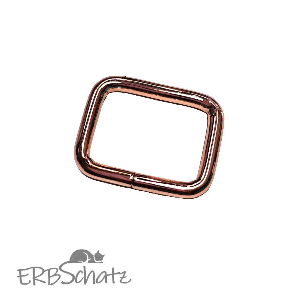 Vierkant-Ringe Farbauswahl für 25mm Gurtband - Roségold