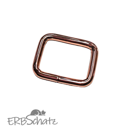Vierkant-Ringe Farbauswahl für 25mm Gurtband - Roségold