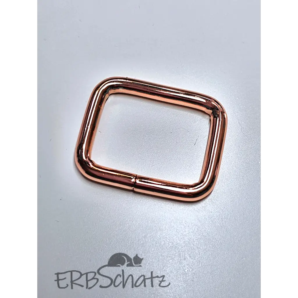 Vierkant-Ringe Farbauswahl für 25mm Gurtband - Rosegold