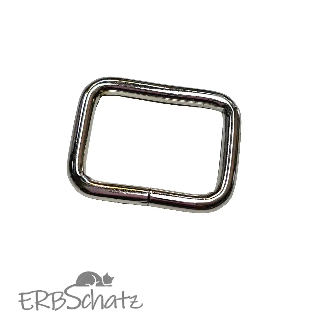 Vierkant-Ringe Farbauswahl für 25mm Gurtband - Silber