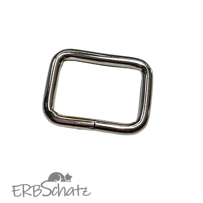 Vierkant-Ringe Farbauswahl für 25mm Gurtband - Silber