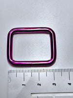 Vierkant-Ringe Metallic Colours für 25mm Gurtband Pink