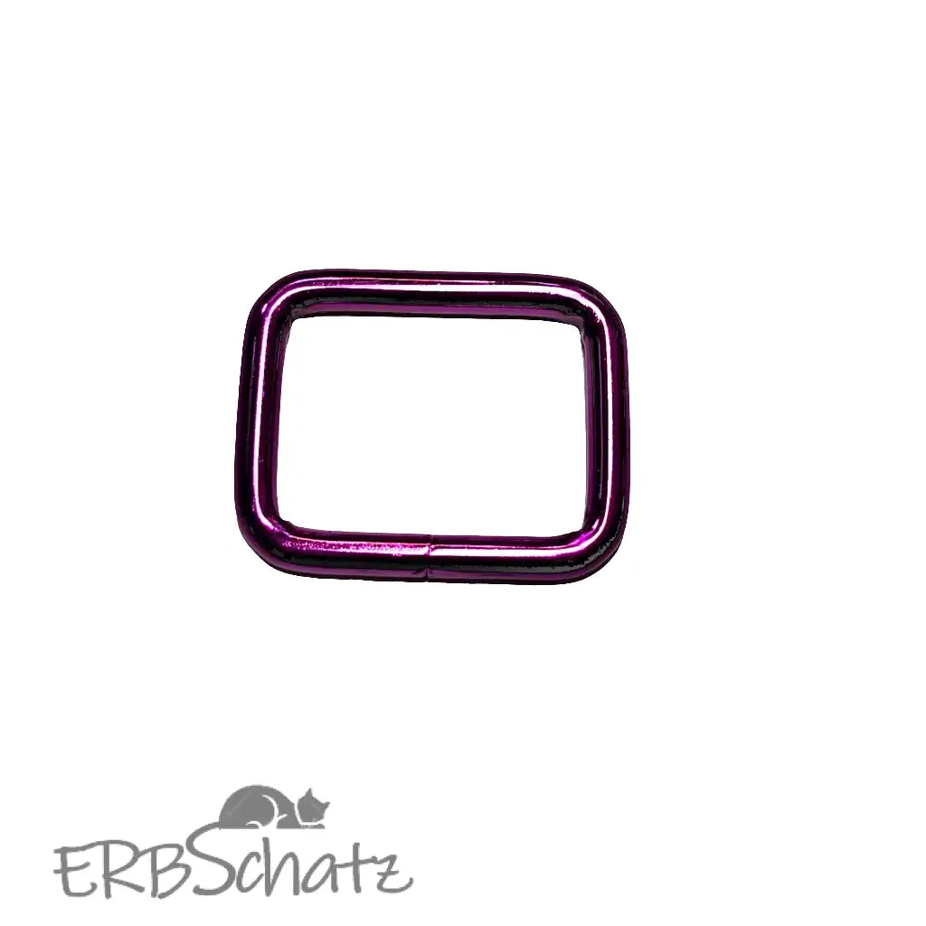 Vierkant-Ringe Metallic Colours für 25mm Gurtband Pink