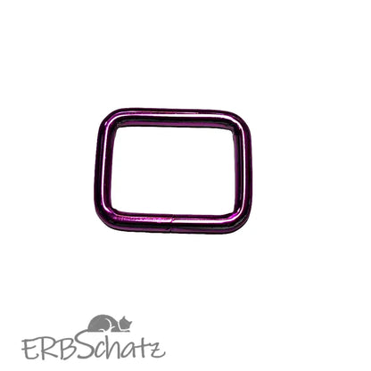 Vierkant-Ringe Metallic Colours für 25mm Gurtband Pink