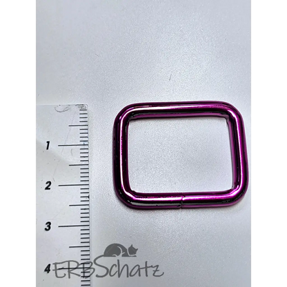 Vierkant-Ringe Metallic Colours für 25mm Gurtband