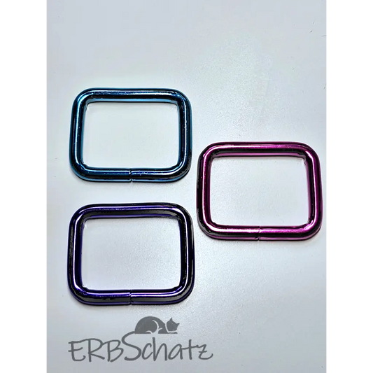 Vierkant - Ringe Metallic Colours für 25mm Gurtband