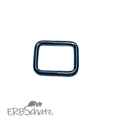 Vierkant-Ringe Metallic Colours für 25mm Gurtband - Blau