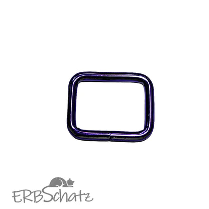 Vierkant-Ringe Metallic Colours für 25mm Gurtband - Lila