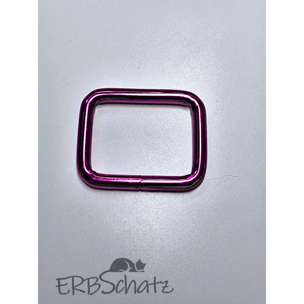 Vierkant-Ringe Metallic Colours für 25mm Gurtband - Pink