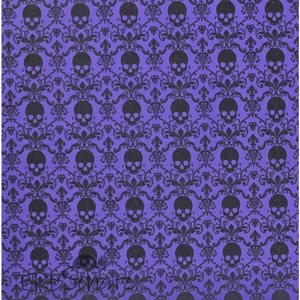Wasserabweisender Canvas/Oxford Dark Purple Skulls - Dark